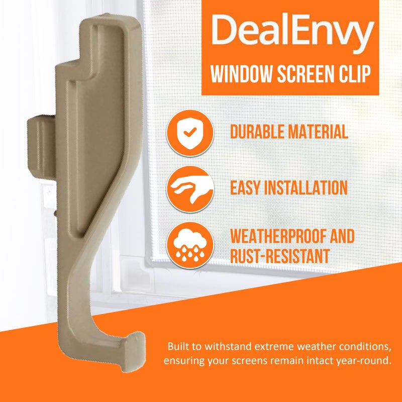 DealEnvy Full Screen Latch Compatible with Andersen 400 and 200 Series Double Hung and Gliding Windows from Year 2000 to Present - Replacement Clips for Windows and Door Screens (Pack of 12, White) - Image 4